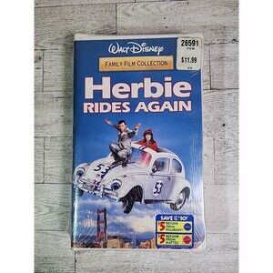 NEW "Herbie Rides Again" VHS Movie Disney Vintage Rebate Sticker SEALED